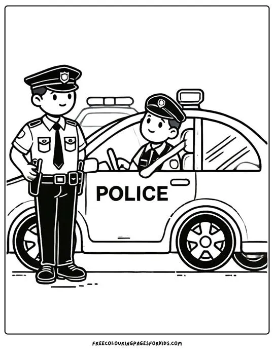 Police car coloring worksheet01 (1)