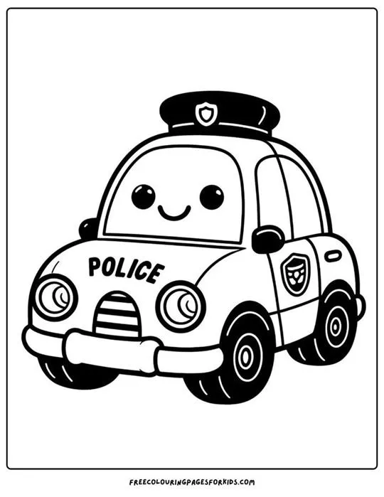 Police car coloring worksheet01 (10)