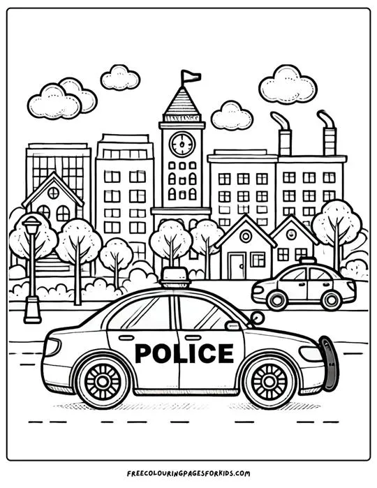 Police car coloring worksheet01 (11)