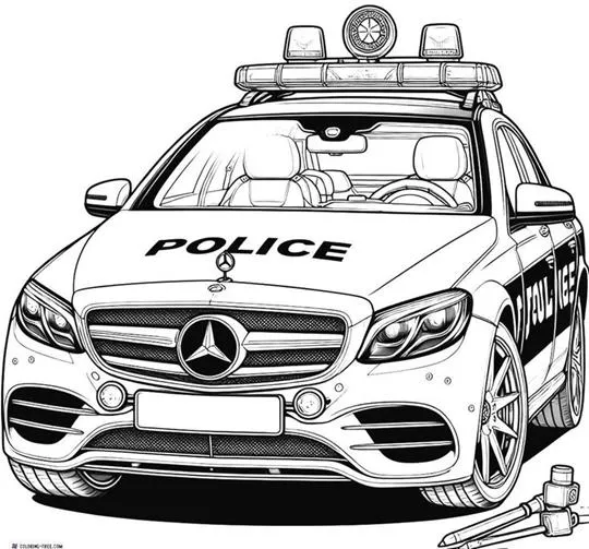 Police car coloring worksheet01 (17)