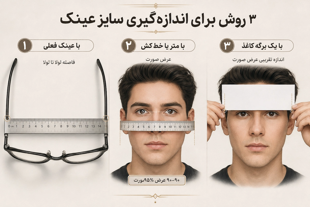 روش های اندازه گیری سایز صورت برای انتخاب سایز عینک ریبن