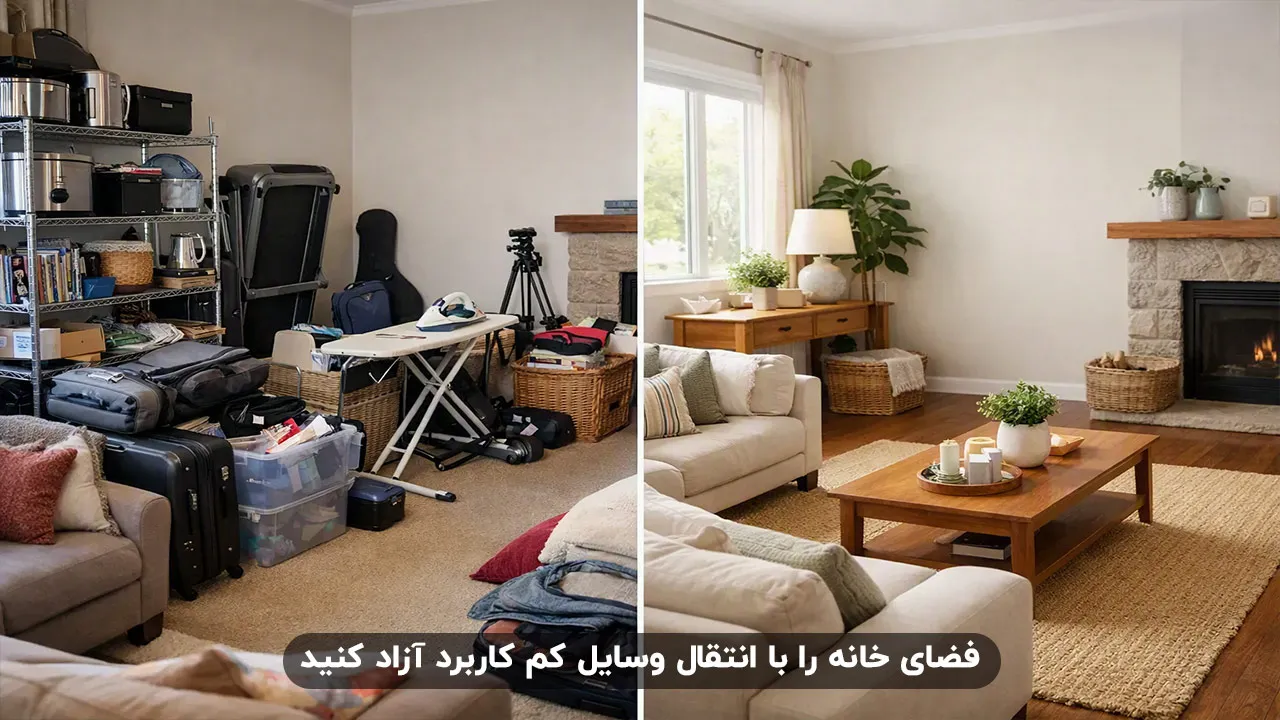 فضای خانه را با انتقال وسایل کم کاربرد آزاد کنید فضای خانه را با انتقال وسایل کم کاربرد آزاد کنید
