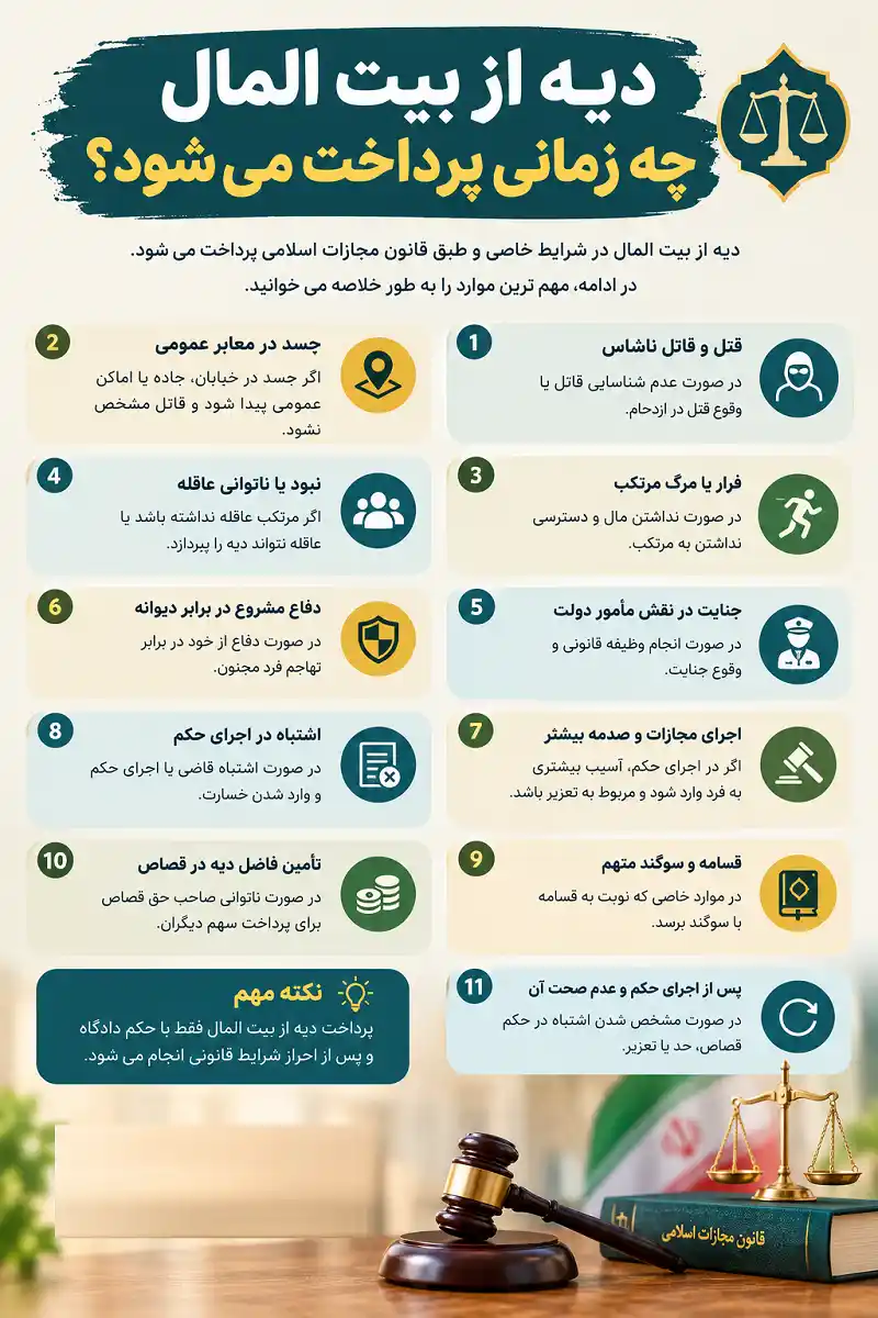دیه از بیت المال چه زمانی پرداخت می شود؟ 